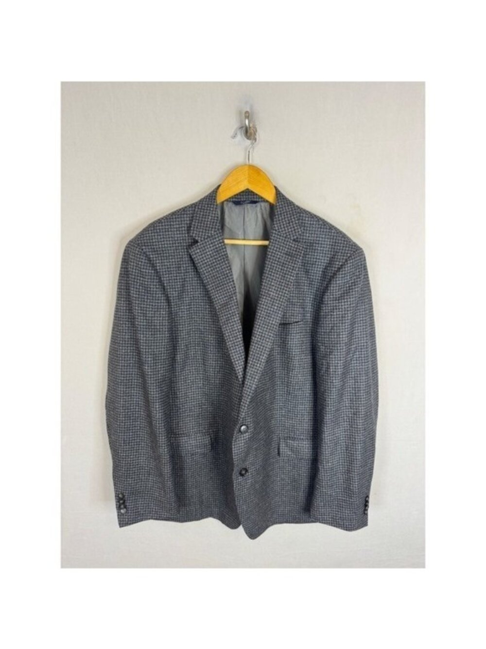 Reda S. Cohen Montreal Prestige Wool Blazer Grey Houndstooth Sarno 48R